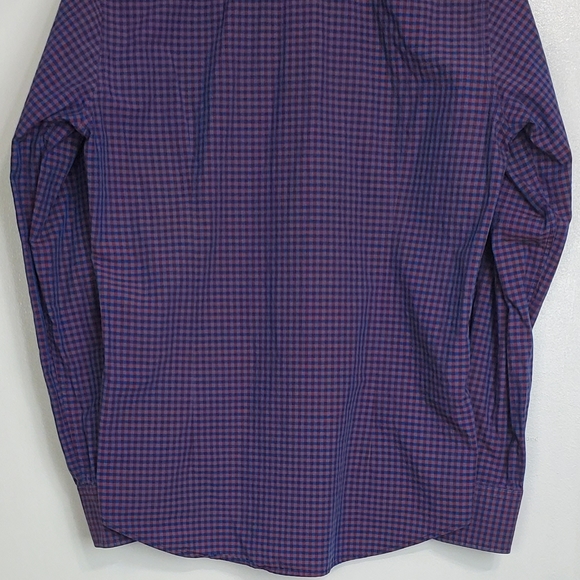 Boss Hugo Boss size S check plaid slim fit shirt blue button front long sleeve - Picture 7 of 11
